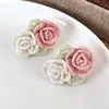 T8UE Stylish Ceramic Rose Earrings Portable for Women Porcelain Floral Jewelry 1