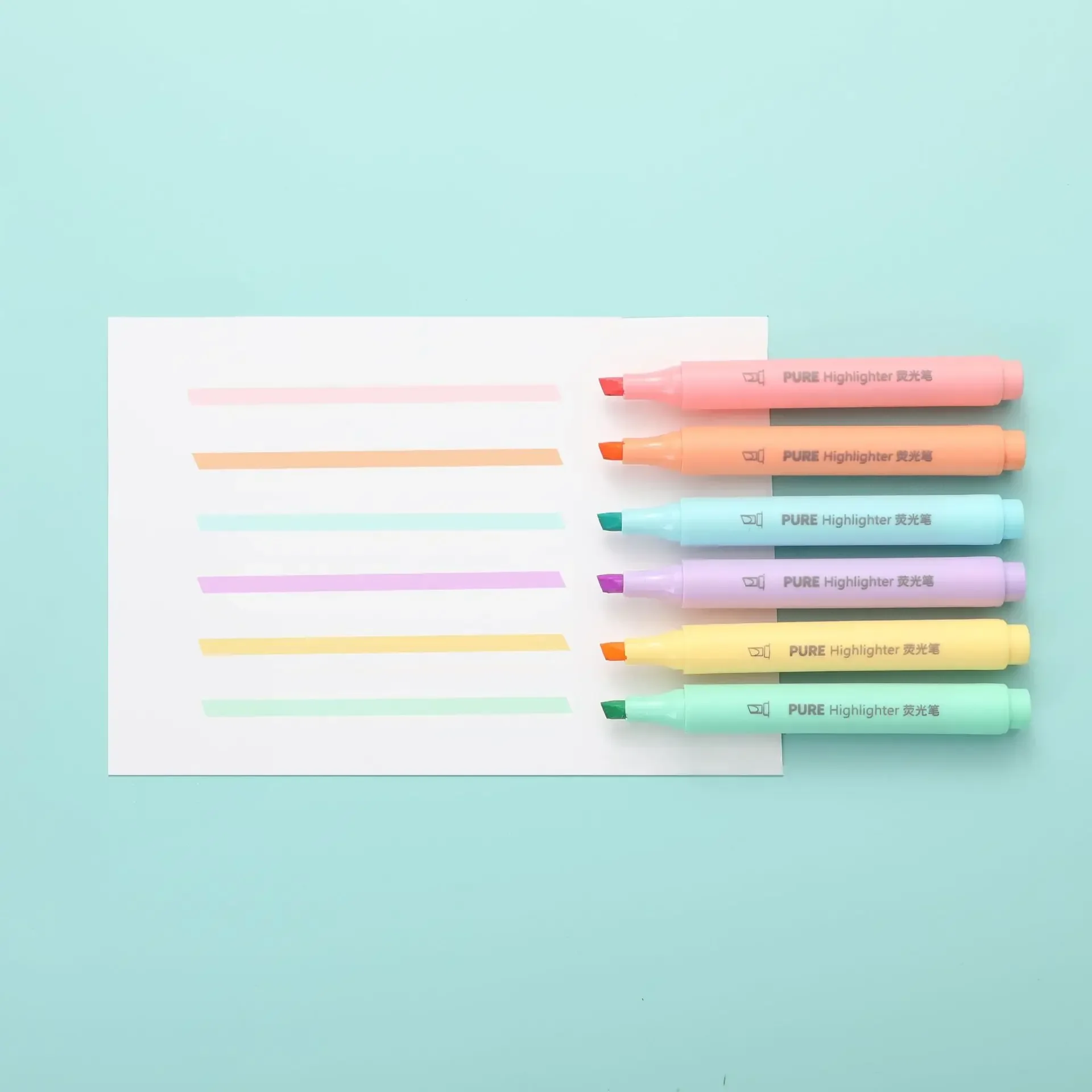Pastel Color Macaron Highlighter Pen Marker Pens Fluorescent Pen Drawing Highlighters Cute Stationery School Supplies 6Pcs/set