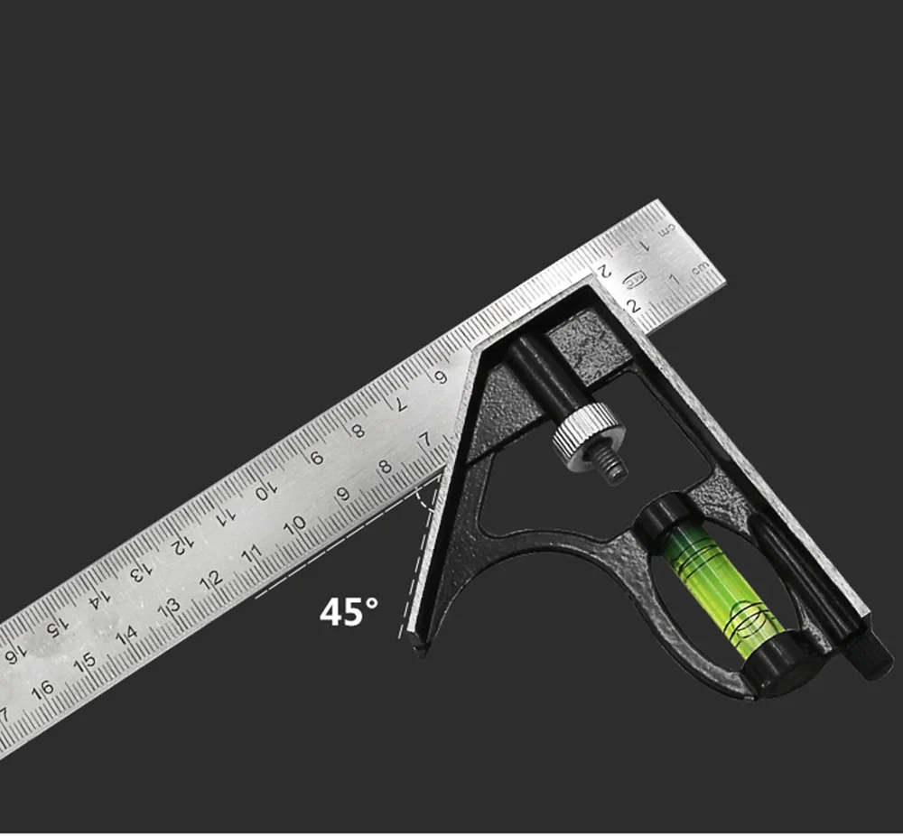 버블 레벨 게이지 측정 도구, 15 cm, 20 cm, 25cm, 직각 눈금자 45 도, 90 도 조정 가능