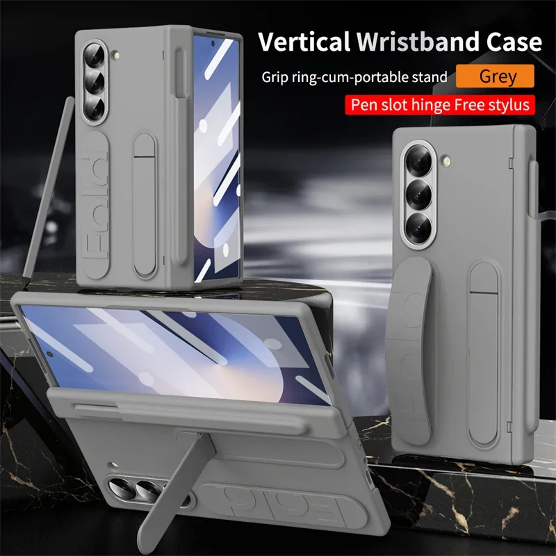 Premium Wristband Stand Case with Stylus Slot and Full Screen Protection Film