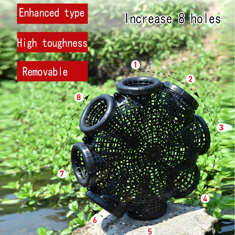 8-Hole Fishnet Cage Fish Net Finless Eel Loach Trap Fishing Pot Durable Plastic Container Mud Cage Container Fishing Trap