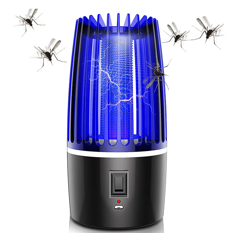 휴대용 전기 모기 킬러 램프, USB 충전식 모기 램프, 무소음 곤충 트랩, 방 야외용 방사능, 4000mAh
