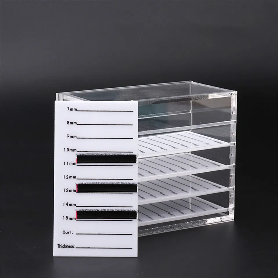 Aufbewahrungsbox für künstliche Wimpern, 5-lagiges Acryl-Tablett, Organizer für Wimpernverlängerungen, Wimpernständer, Wimpernaufbewahrungsbox, Make-up-Tools – Detail 21