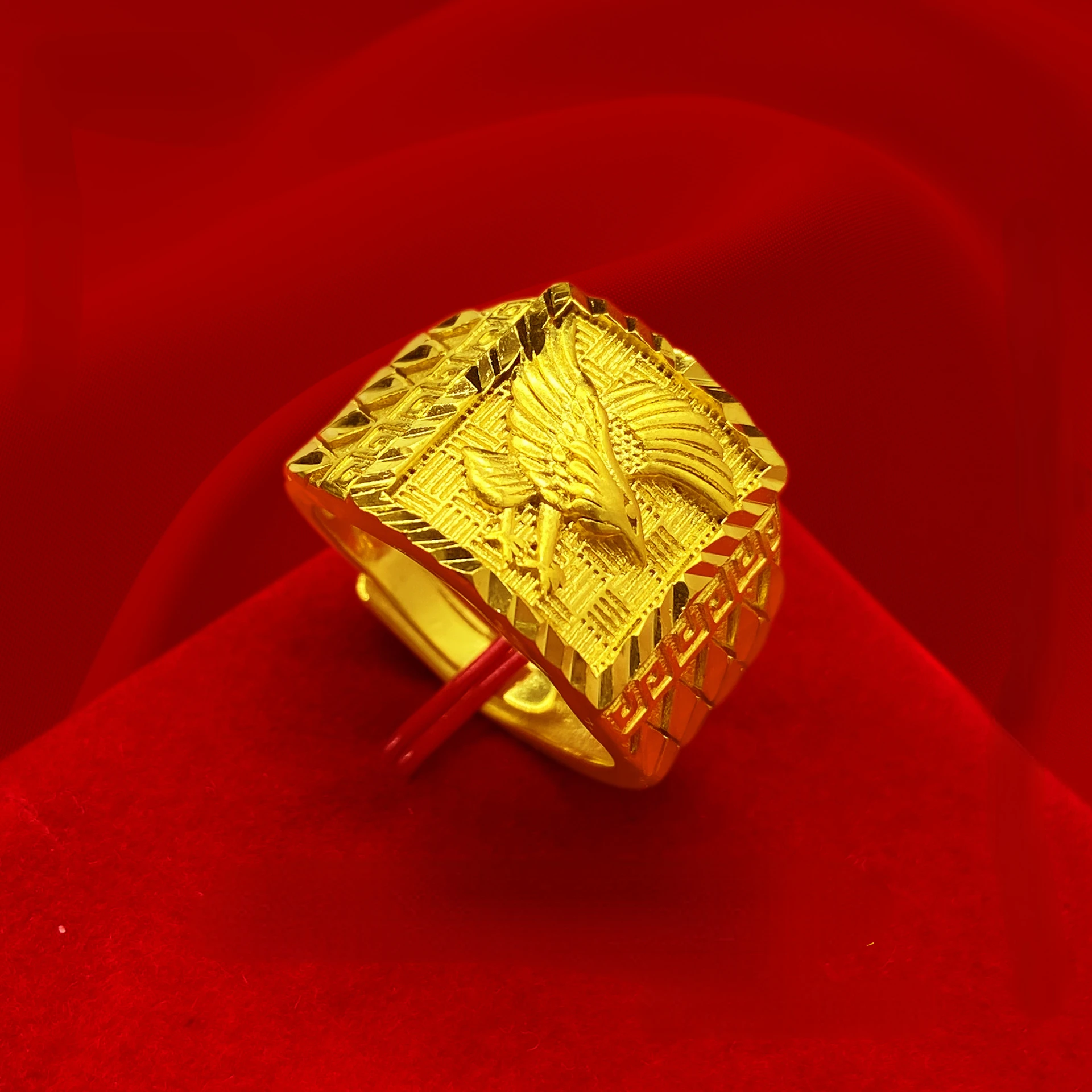 Anello Con Aquila Color Oro Reale Per Uomo, Fratello, Donna, Gioielli, Fidanzamento Aperto, Anello Da Dito, Anello Oro Puro De 14 K Xolor
