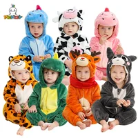 MICHLEY Carnival Winter Baby Rompers Hooded Flannel Toddler Infant Clothes Overall Bodysuits Jumpsuit Costume For Kids Girl Boy 1