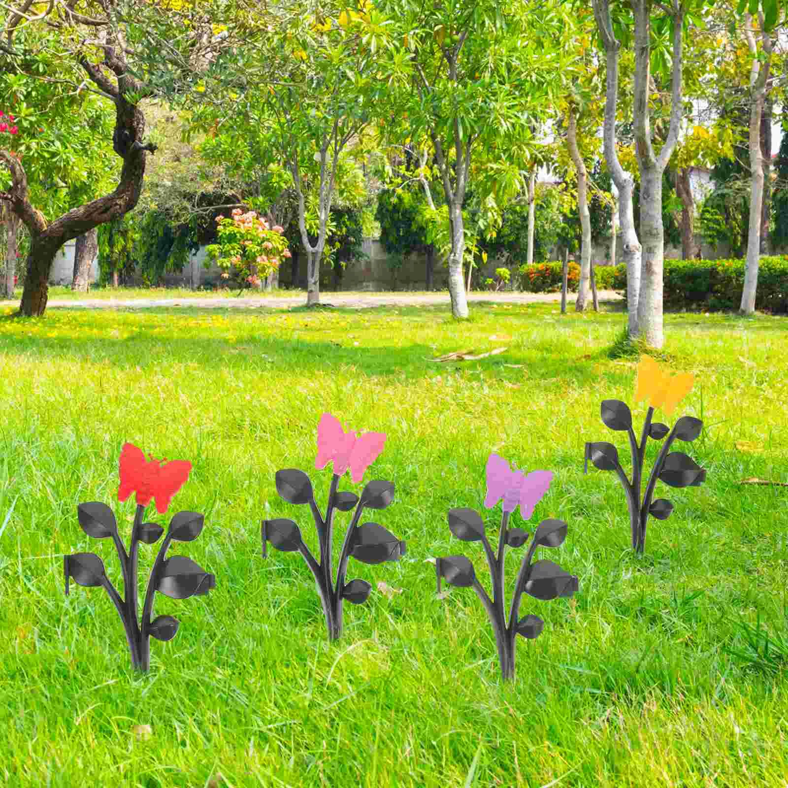 

4 Pcs Garden Decorative Fence Outdoor Border Flower Pots Tree Yard Plastic Small Flowerpot Gardening