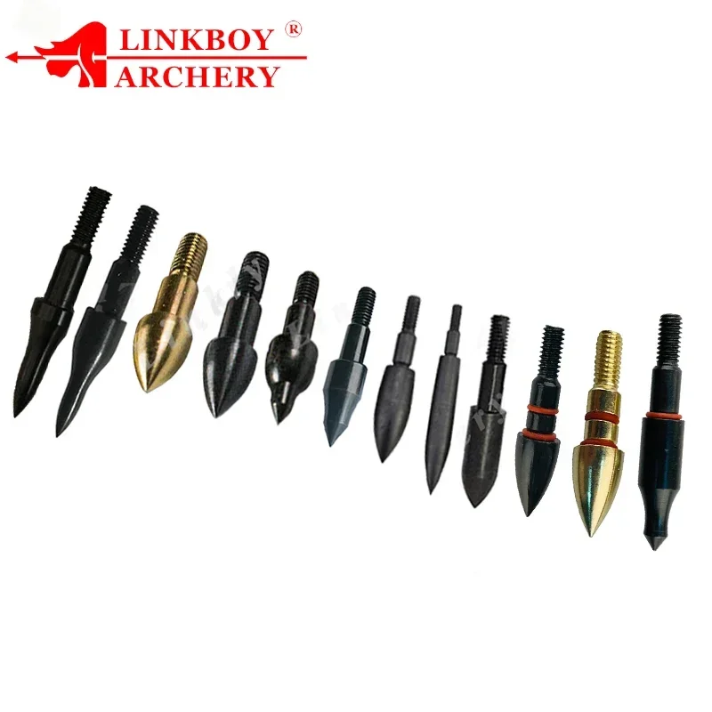 Linkboy Archery 12pcs Arrows Target Points Tips 75-350gr 8-32 Broadhand Arrowhead Bow Hunting