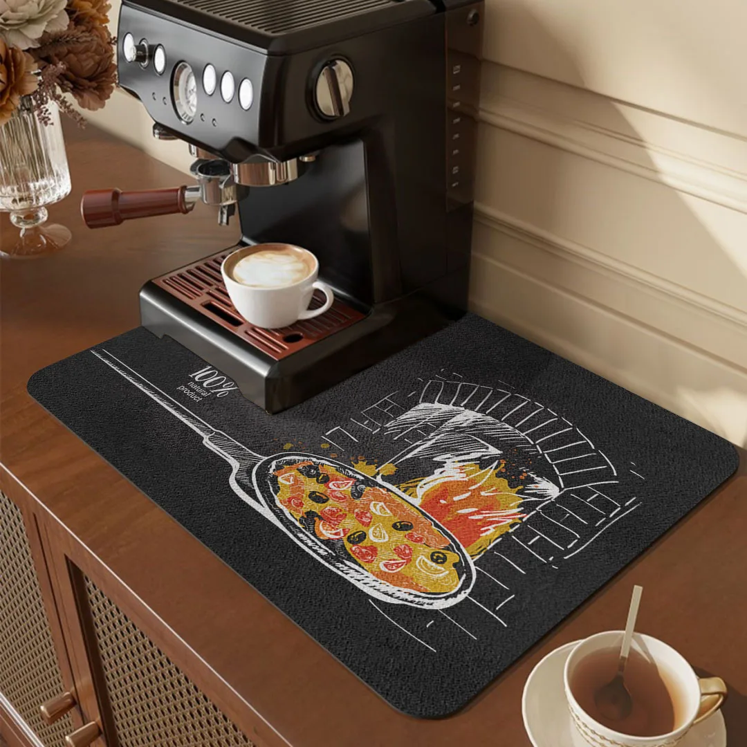 Drain Pad Kitchen Dish Drying Mat Rugs Absorbent Drainer Mat Kitchen Sink  Mat Cup Bottle Rug Tableware Dry Pad Print Placemat