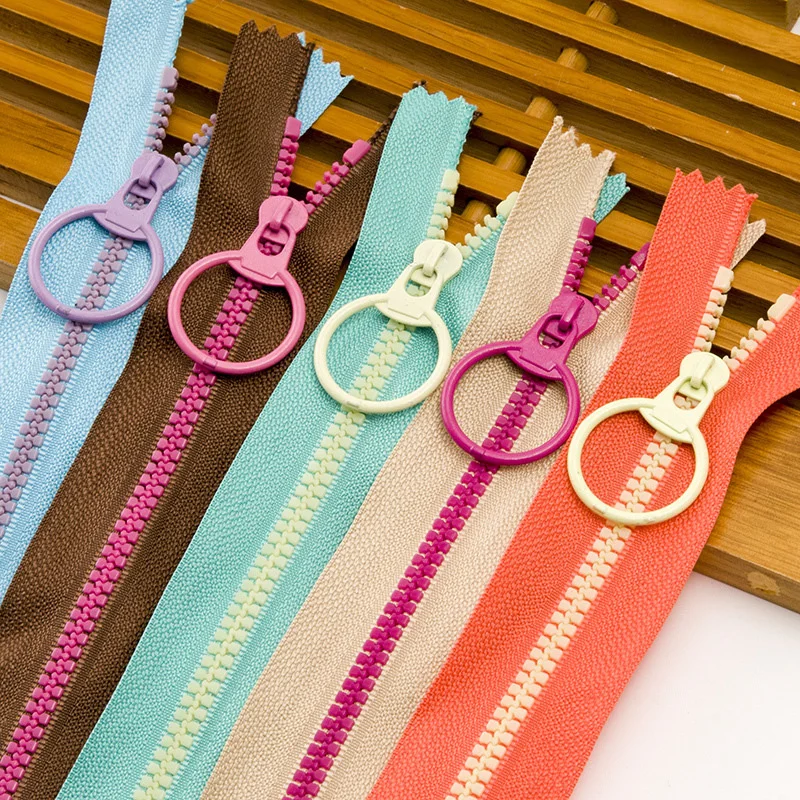 

3#15/20/25cm Resin Zipper Pull Ring Open-end Type Zipper Head Multipurpose Handmade Sewing Bag Purse Process Garment Accessory