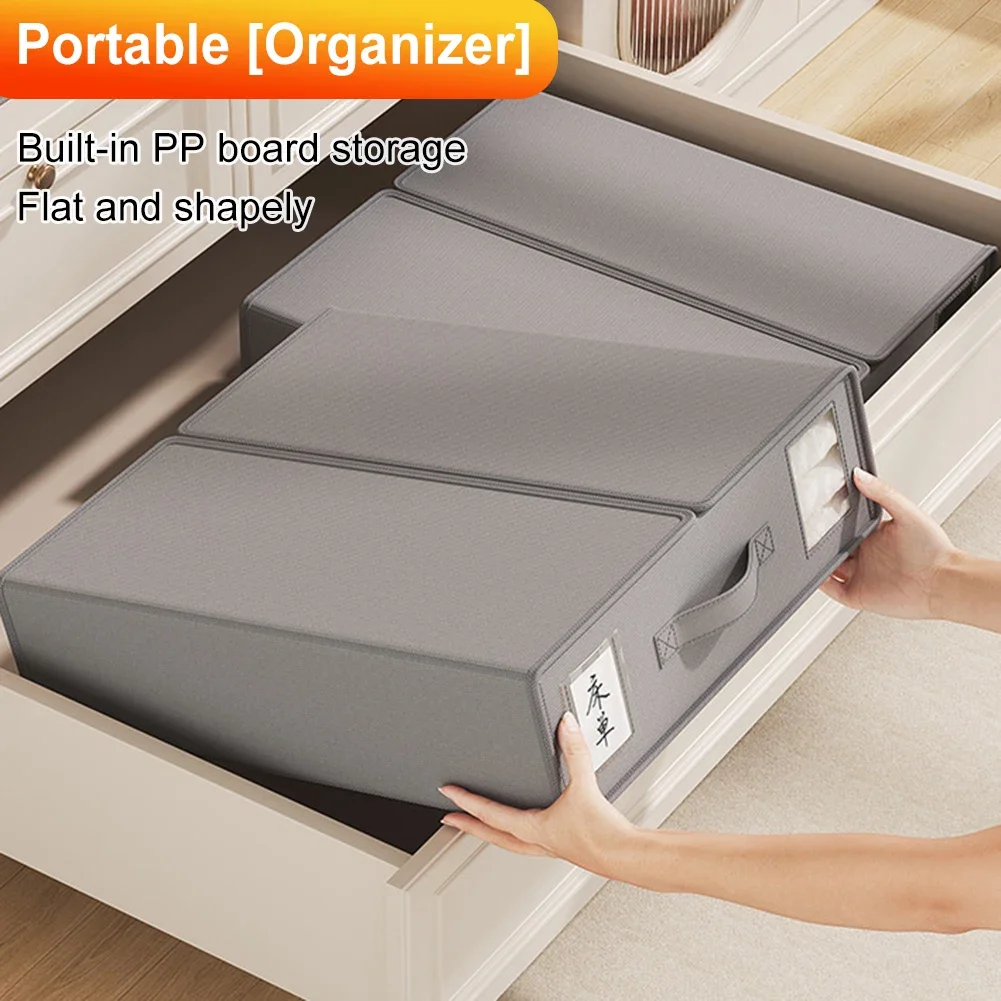 Bed Sheet Storage Box Blanket Quilt Cover Storage Box Clothing Fabric Sheet Storage Bin for Bedding Sheets Duvet Covers Blankets 2