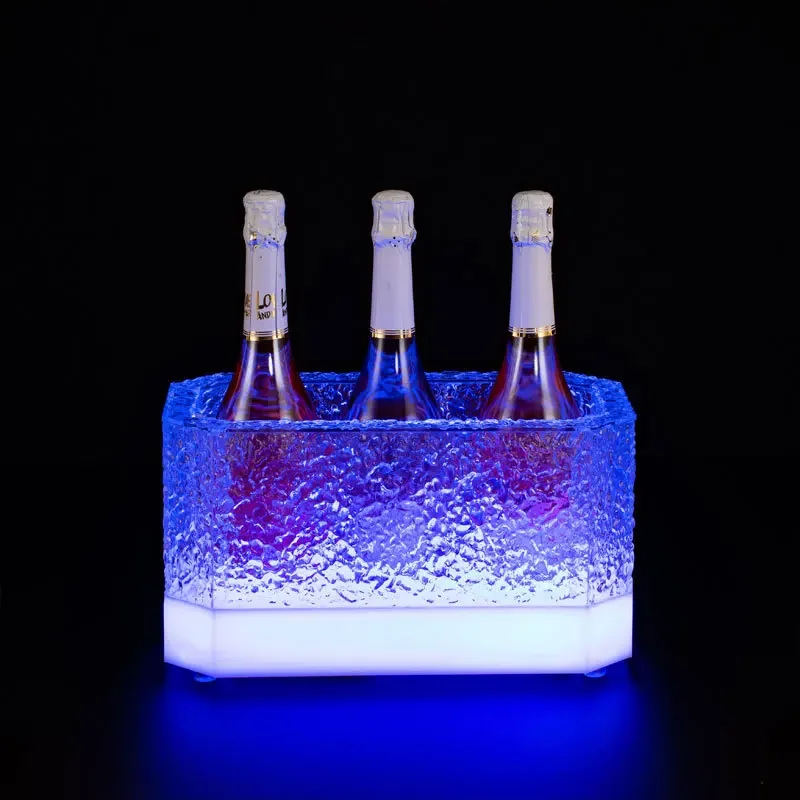 bar KTV luminous wine seat colorful frozen transparent acrylic neon led champagne rack for party bar nightclub