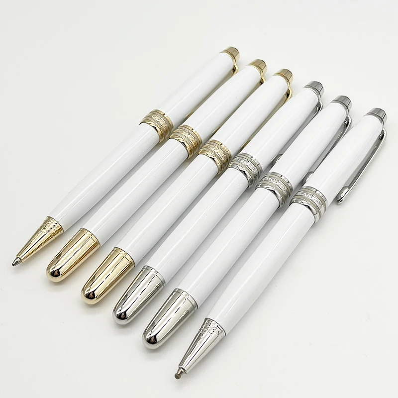 MB 163 White Metal Ballpoint Rollerball Fountain Pen Office Stationery With Electroplating Carving And Series Number