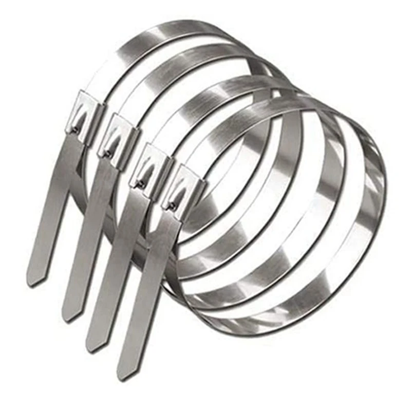 

200 шт., металлические кабельные стяжки из нержавеющей стали