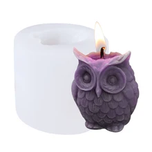 1 Pc 3D Owl Shape Candle Mold for Candle Making Cake Decorating Chocolate Fudge Soap Mold Resin Molds DIY Crafts Home Decor