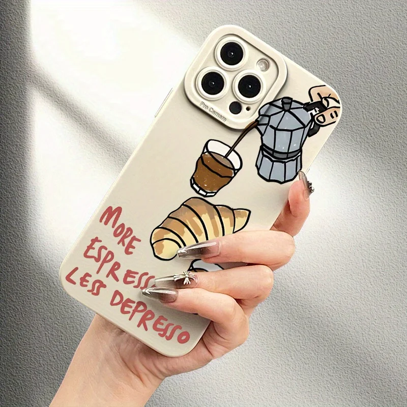 Croissant Coffee Pattern Phone Case Cover