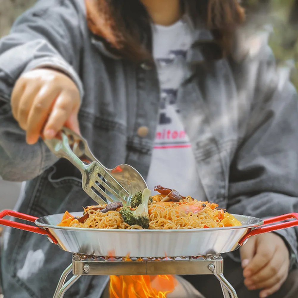 

Kitche Plate Camping Outdoor Practical Stainless Steel 31.5*21.5cm Accessories Chicken Pot Frying Pan Brand New