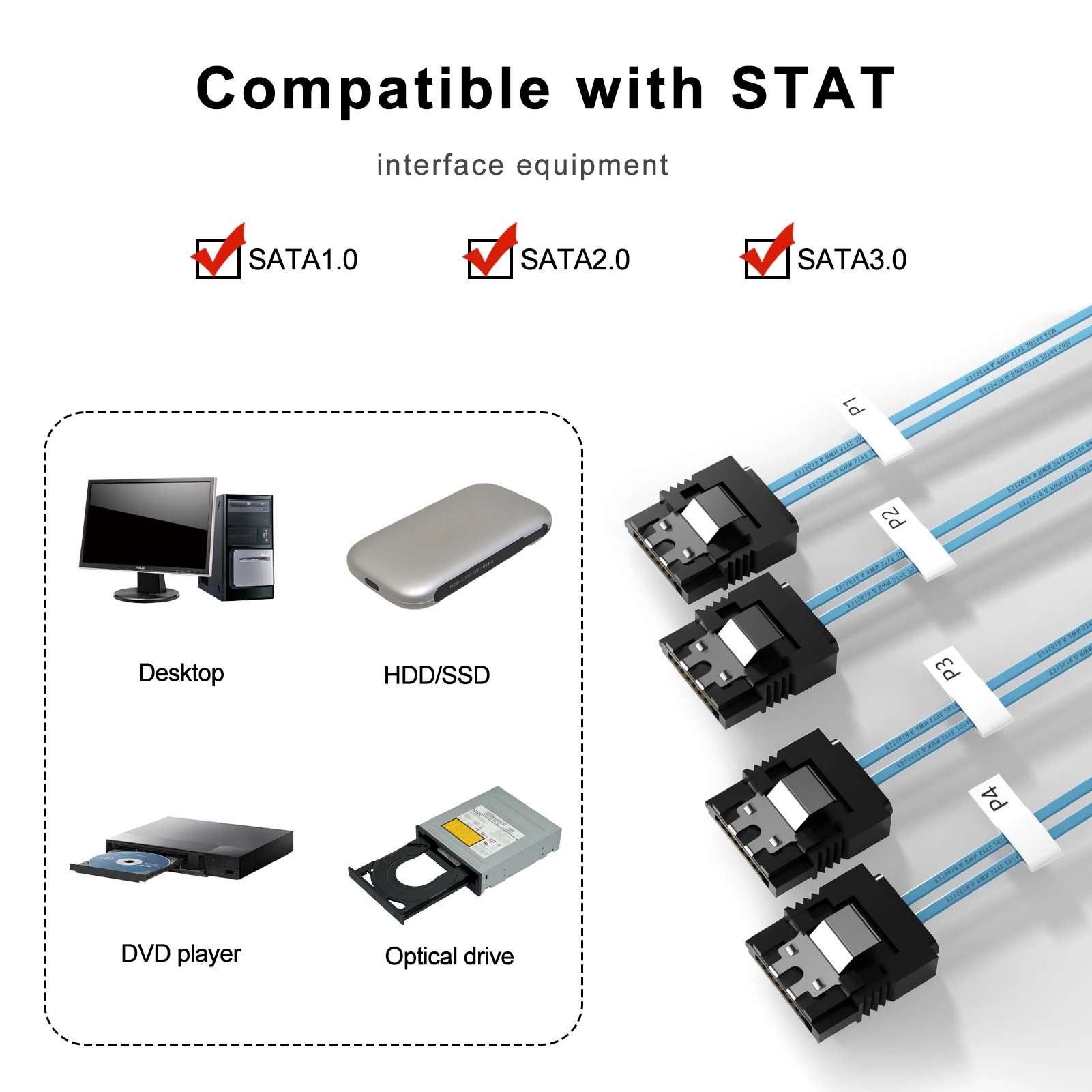 Sata Data Cable 4/6/8Pcs/Set-SATA-6Gbps HDD-SDD Replacement for Server Bitcoin Computer SSD HDD CD DVD Drives Raid
