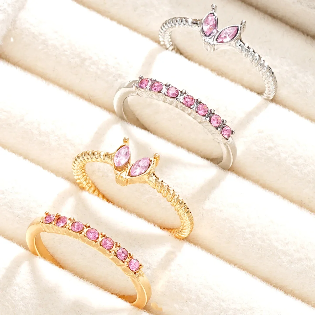 Luxury Zircon Heart Rings for Women Opening Adjustable Weave Rhinestone Ring Engagement Wedding Jewelry Fashion Girlfriend Gifts 6