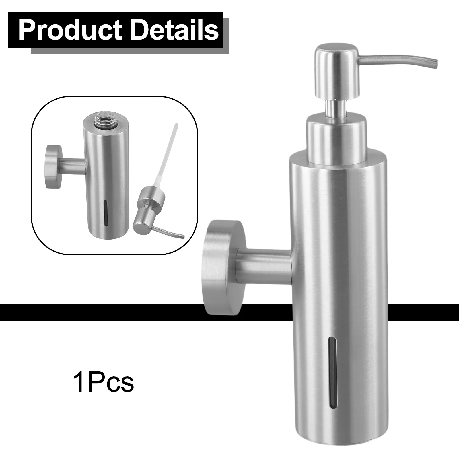 Wall Mounted Soap And Lotion Dispenser Stainless Steel Tower Shampoo Dispensers Pump Bottle Bathroom Accessories