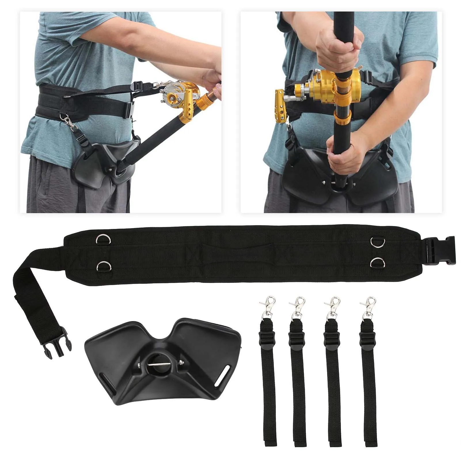 Adjustable Fishing Rod Fighting Belt Waist Rod Support Holder Fishing Pole Fixing Belt L