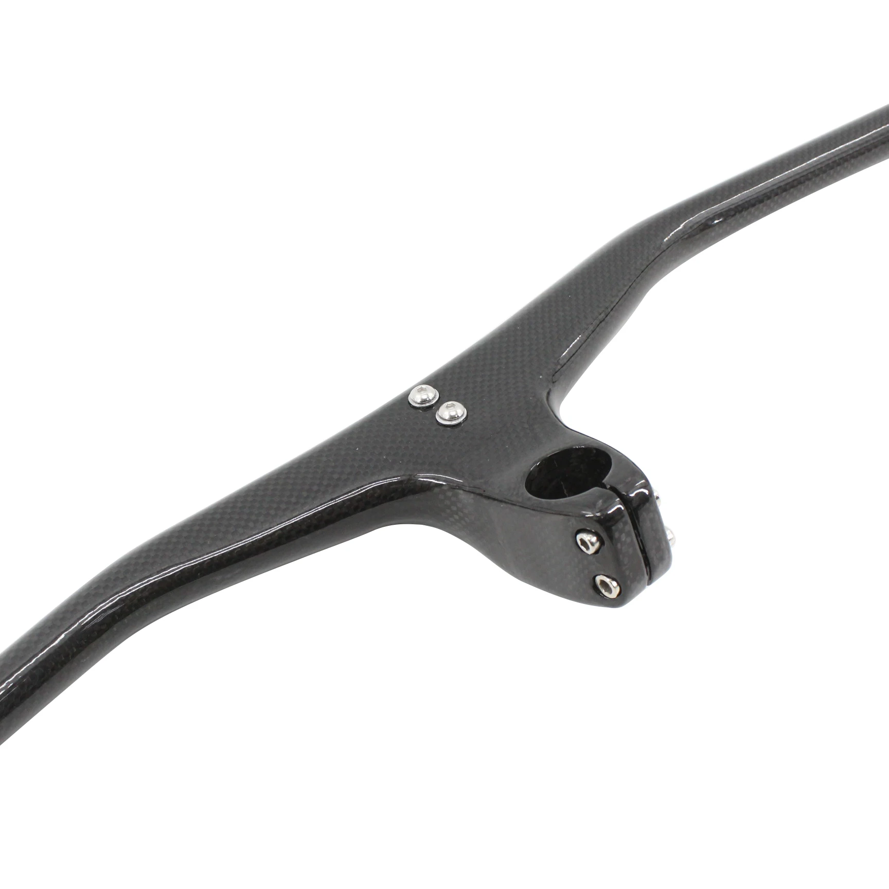 Mountain bike 3K full carbon fibre bicycle handlebar and stem integrated carbon MTB bar -17 degrees angle bicycle handlebar