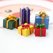  5PCS 1/12 Scale Miniature Dollhouse Christmas Gift Box Decoration Accessories 