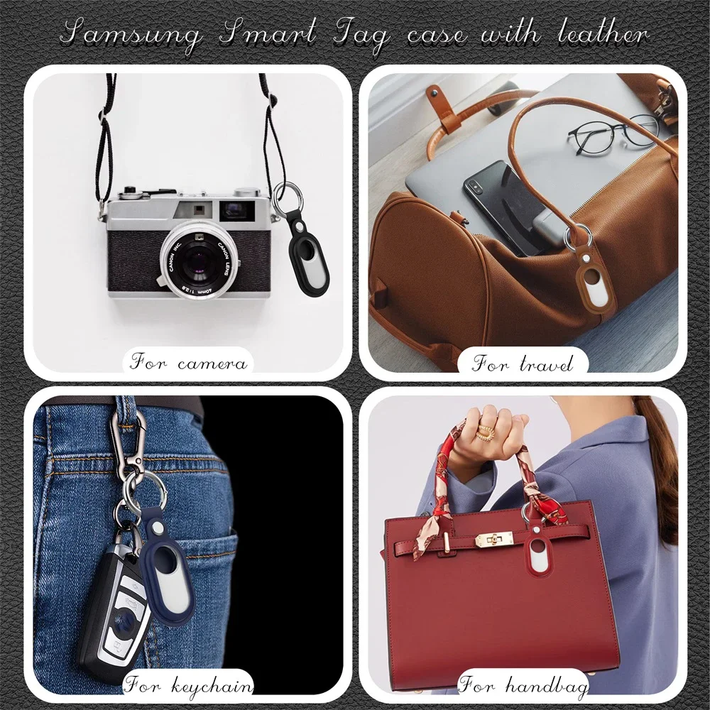 

Портативный защитный чехол для Samsung Galaxy SmartTag 2, кожаный защитный чехол с защитой от потери, половинчатый чехол для Брелока Для SmartTag 2