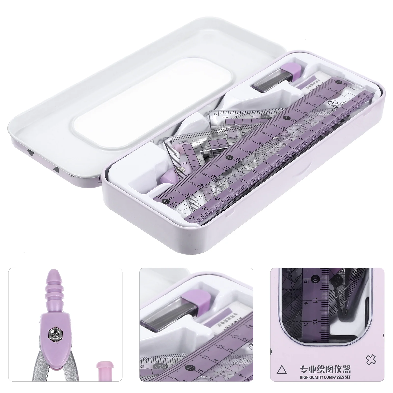 1 Set Di Righello Triangolare Da Disegno Professionale Bussola Da Disegno Kit Righello Triangolare Goniometro