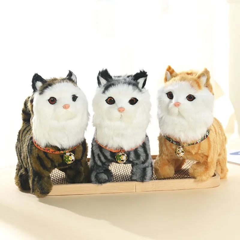 1Pcs Hot Funny Electric Cat Pet Electronic Plush Cat Toy Sing Song Music Animal Walk Bark Kid Toy Festivals Birthday Gift