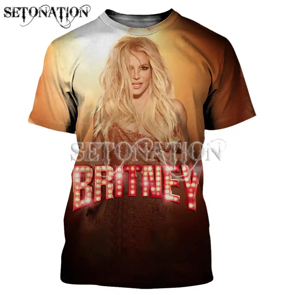 

Трикотажные рубашки Britney Spears, стиль Харадзюку, уличная одежда, летние топы