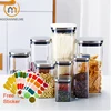Sealed Glass Jars With Lids For Coffee Storage Can Square Candy Biscuits Pot Kitchen Glass Mason Jar Food Container Bulk Cereals 1