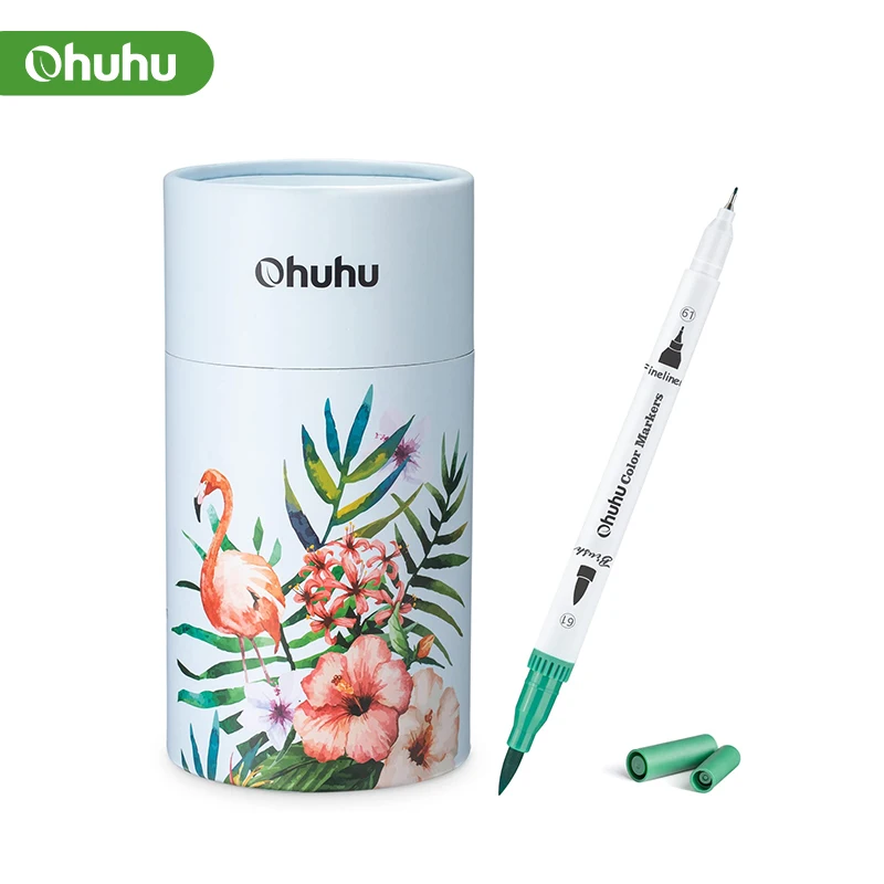 Ohuhu-Juego de rotuladores artísticos de doble punta, pincel de Color agua  para colorear, pincel Fineliner, pluma de acuarela, pintura, dibujo,  suministros escolares - AliExpress