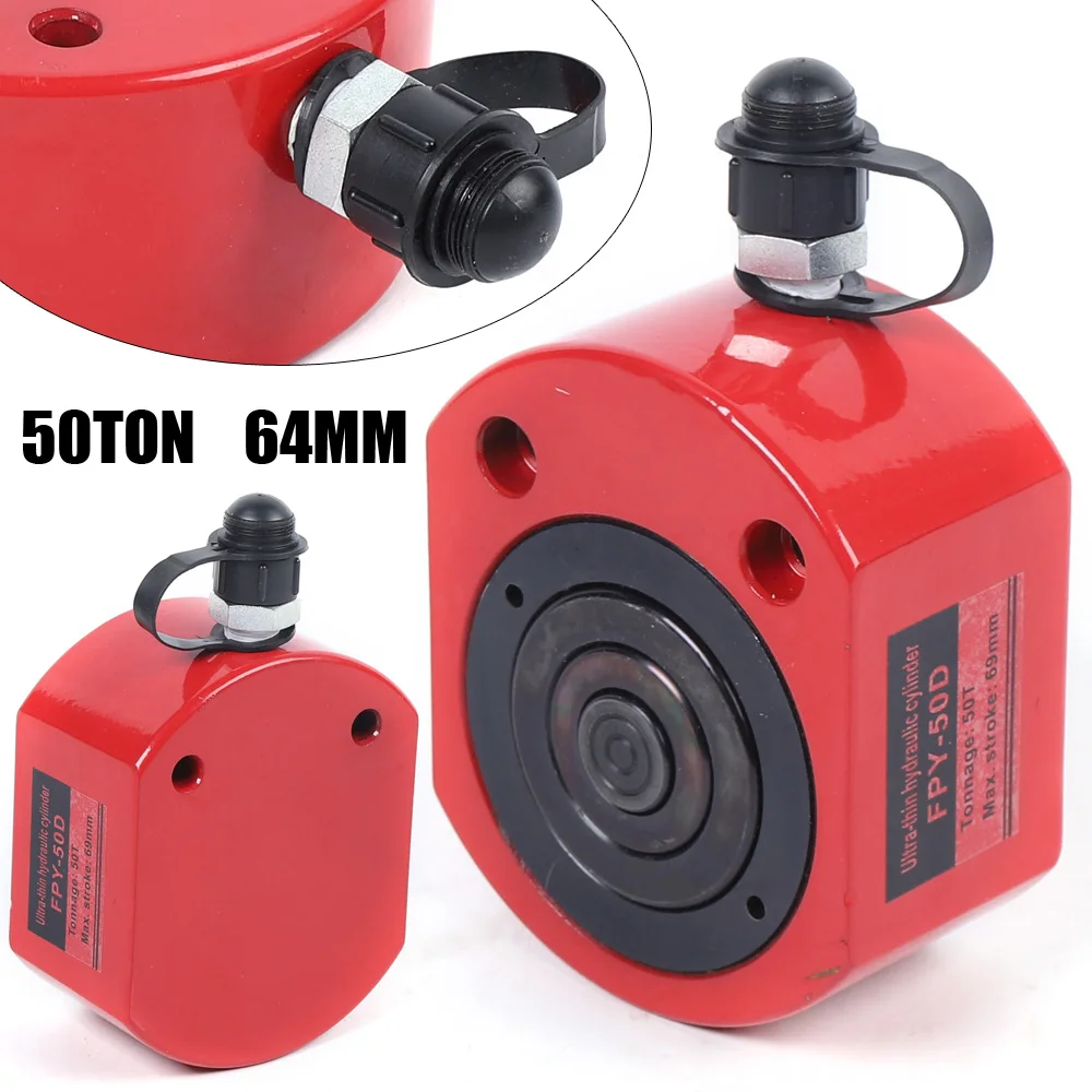 50 Ton 64mm 2.52 Stroke Hydraulic Cylinder Flat Jack Low Profile Ram Durable