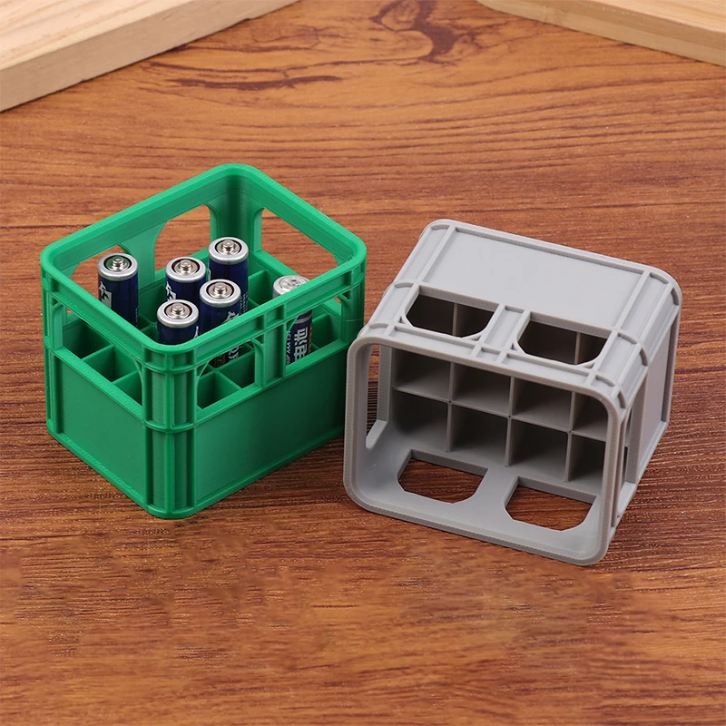 1pc 3D Printed Battery Storage Box DIY Beer Crate No. 5 AA No. 7 AAA Battery Stackable Storage Basket