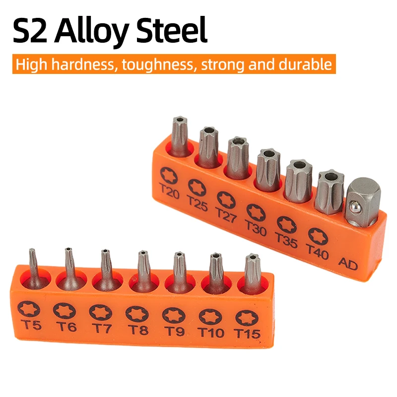 25mm Torx Screwdriver Bit Set Tamper Proof Security Drill Bits 1/4 Hex Screw Driver Ratchet Wrench Handle Repair Hand Tools