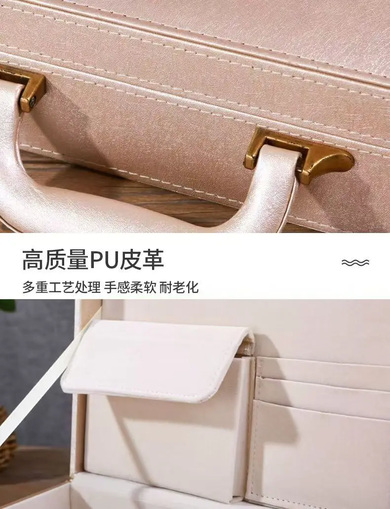 Delivery Spot Case Leather Toolbox Property Contract Key Box Large Capacity Briefcase without Logo