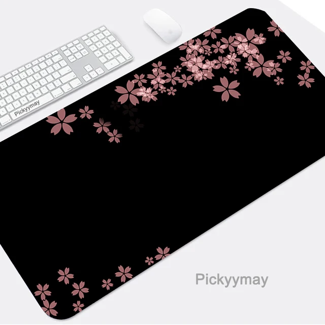 Tapis de Souris 900x400 mm Sakura Flower Design Grand Pad de Souris Rose  allongé Sakura Jeu Pad de Souris Tapis de Bureau Ordinateur Tapis de Souris