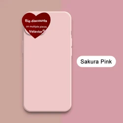 Square Liquid Silicone Full Protection Soft Phone Case Cover - Elegant Design for Redmi note 14pro 5g (Sakura Pink)