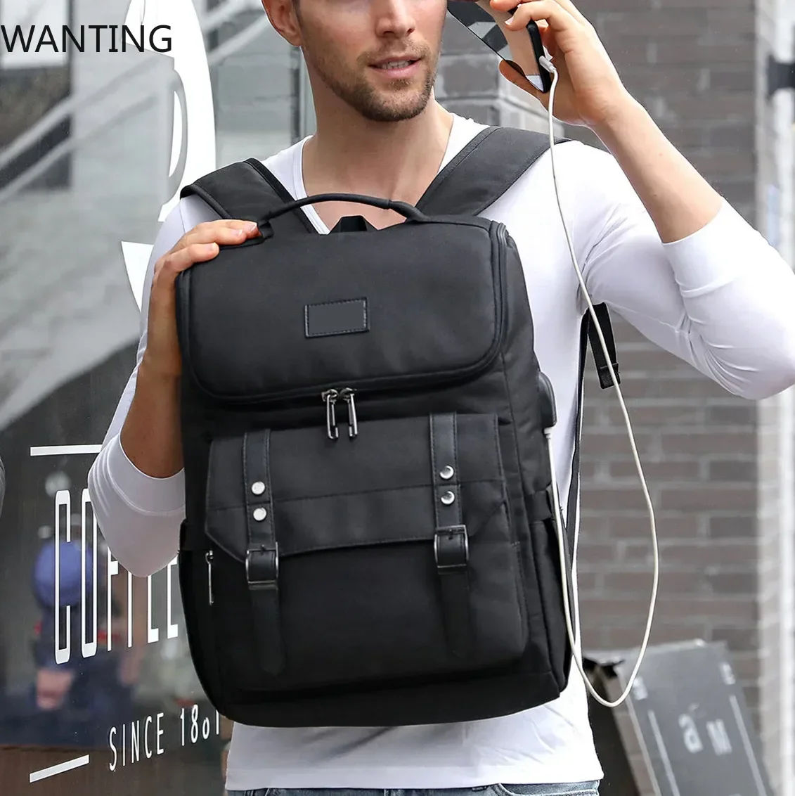 Men's Fashion Male School Backpack 2