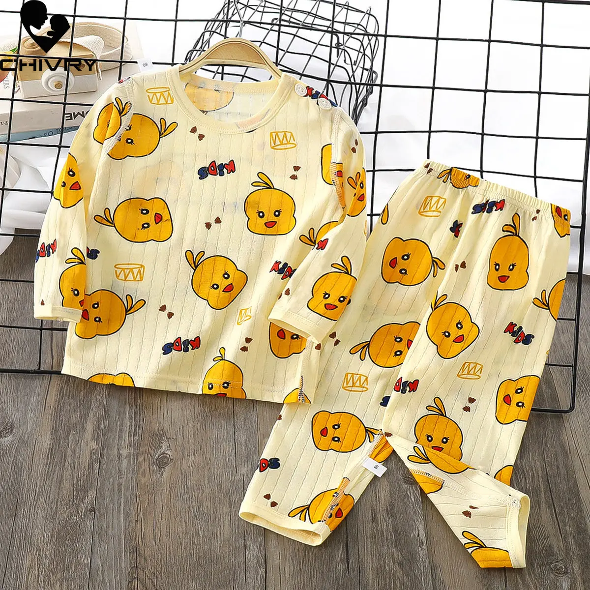 New 2023 Kids Boys Girls Summer Thin Pajama Sets Cute Cartoon Long Sleeve T-Shirt Tops with Pants Toddler Boy Pyjamas Loungewear
