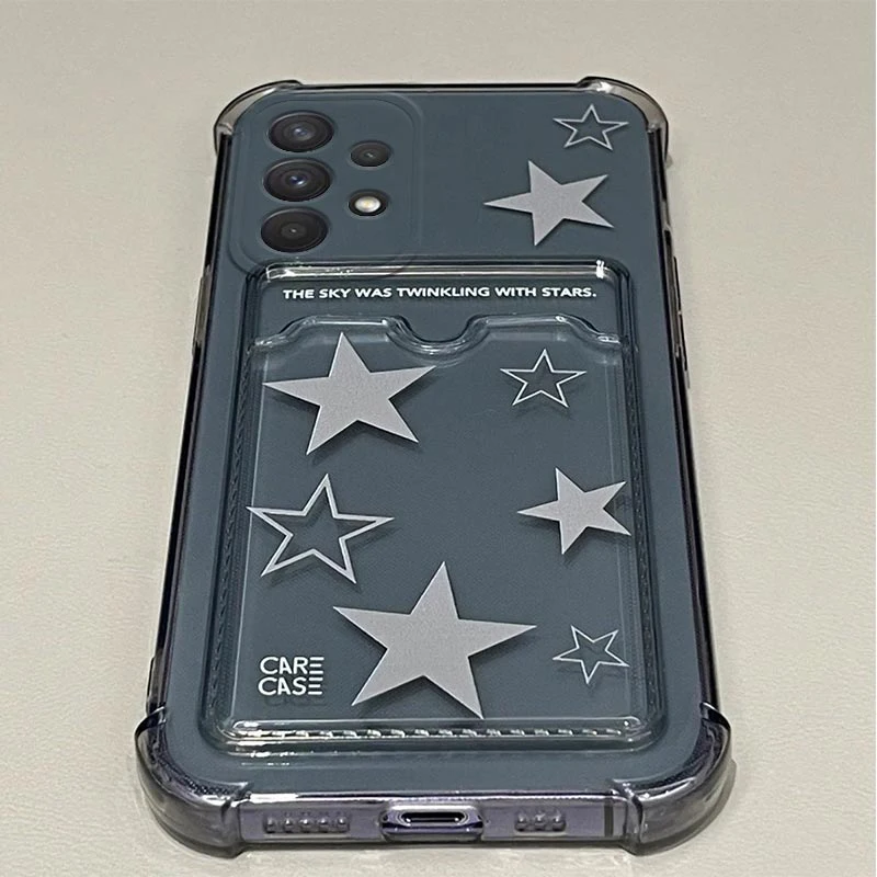 Transparent Card Slot Holder Phone Case For Samsung Galaxy A52 A72 A42 A22 A12 A02 A10s A52s A13 A32 A33 A23 A53 A73 4G 5G Cover