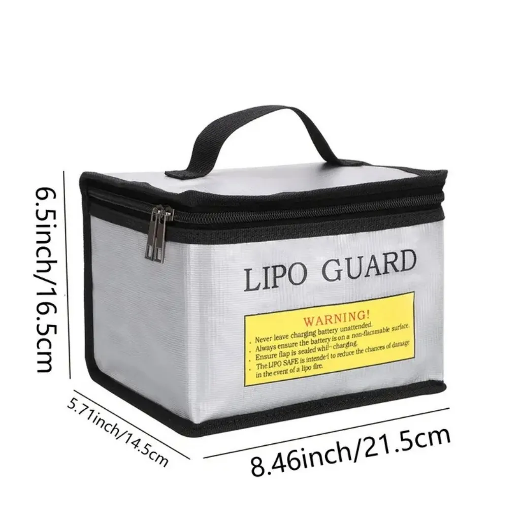 Lipo Guard Safety Bag Fireproof Explosion-Proof Portable Lipo Safety Bag 215*115*155mm for RC FPV Racing Drone Car Battery Safe 2