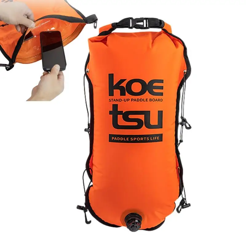 Inflatable Open Swimming Buoy Tow Float Dry Bag Double Air Bag With Waist Belt For Swimming Water Sport Storage Safety swimming buoy