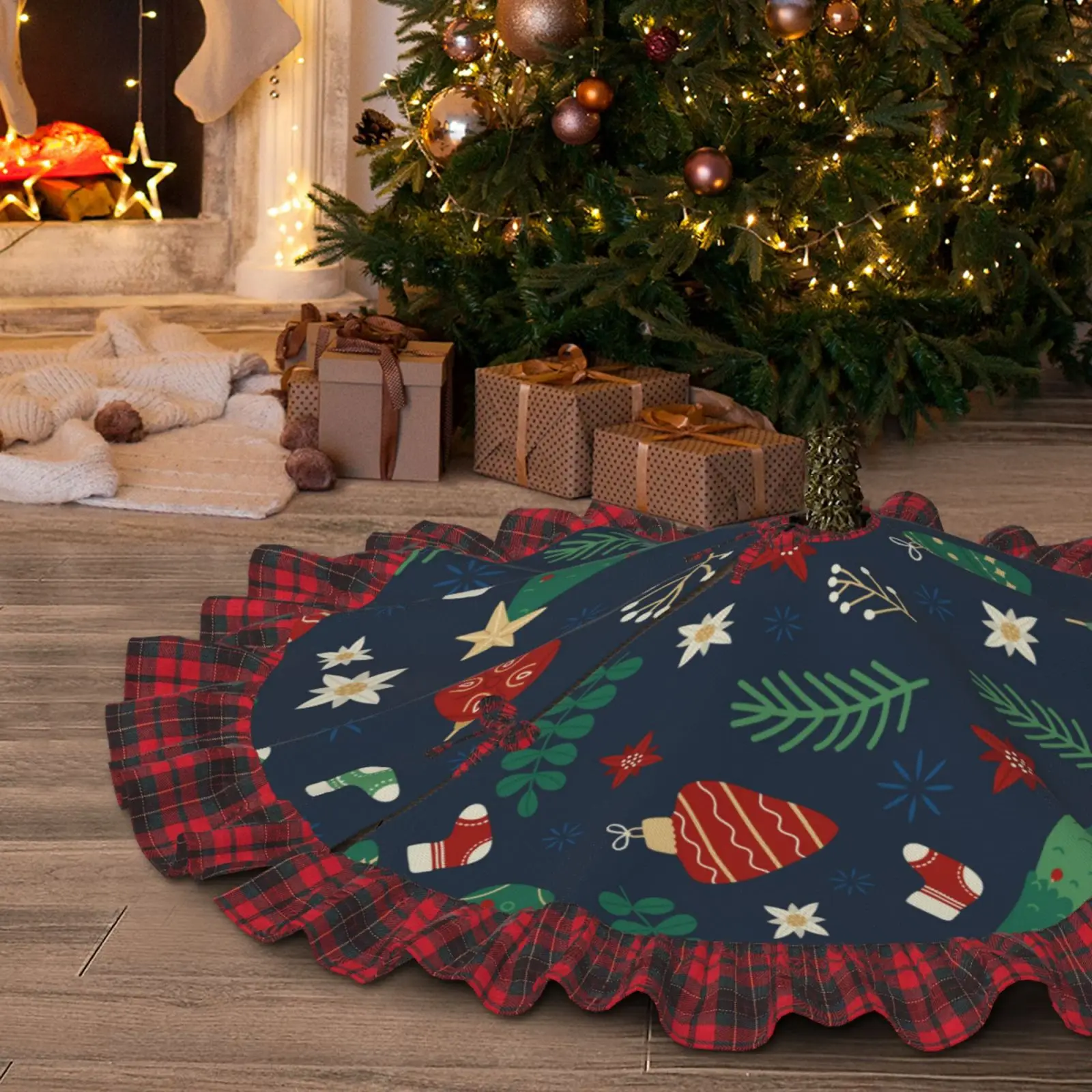 Customizable Plaid Christmas Tree Skirt 5 | Customizable Plaid Christmas Tree Skirt 5