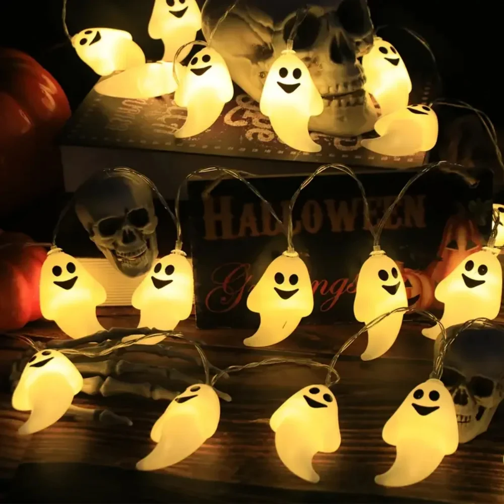 Halloween Decorative DIY Lights Horror Eyeball Pumpkin LED String Light Creepy Ghost Battery Powered for Yard Room Haunted Party