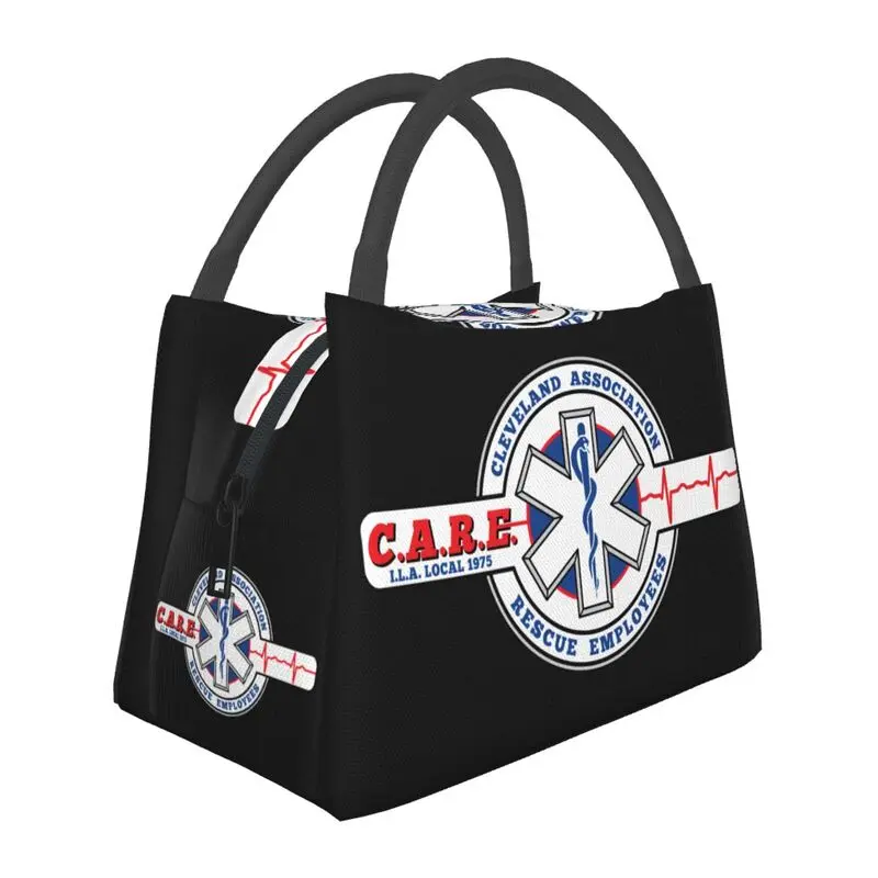 

Star Of Life Insulated Lunch Tote Bag for Women Emt Paramedic Portable Thermal Cooler Bento Box Hospital Office