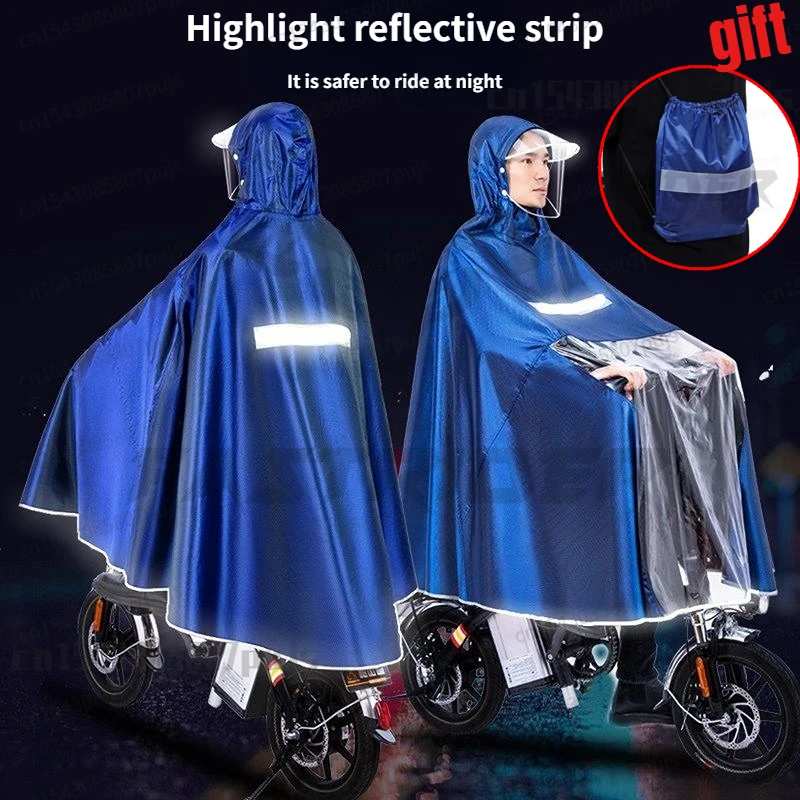 Bicycle Raincoat Folding Electric Bicycle Thickened Fashion Poncho Electric Scooter Ultrastrong Rain-proof Raincoat Men Women