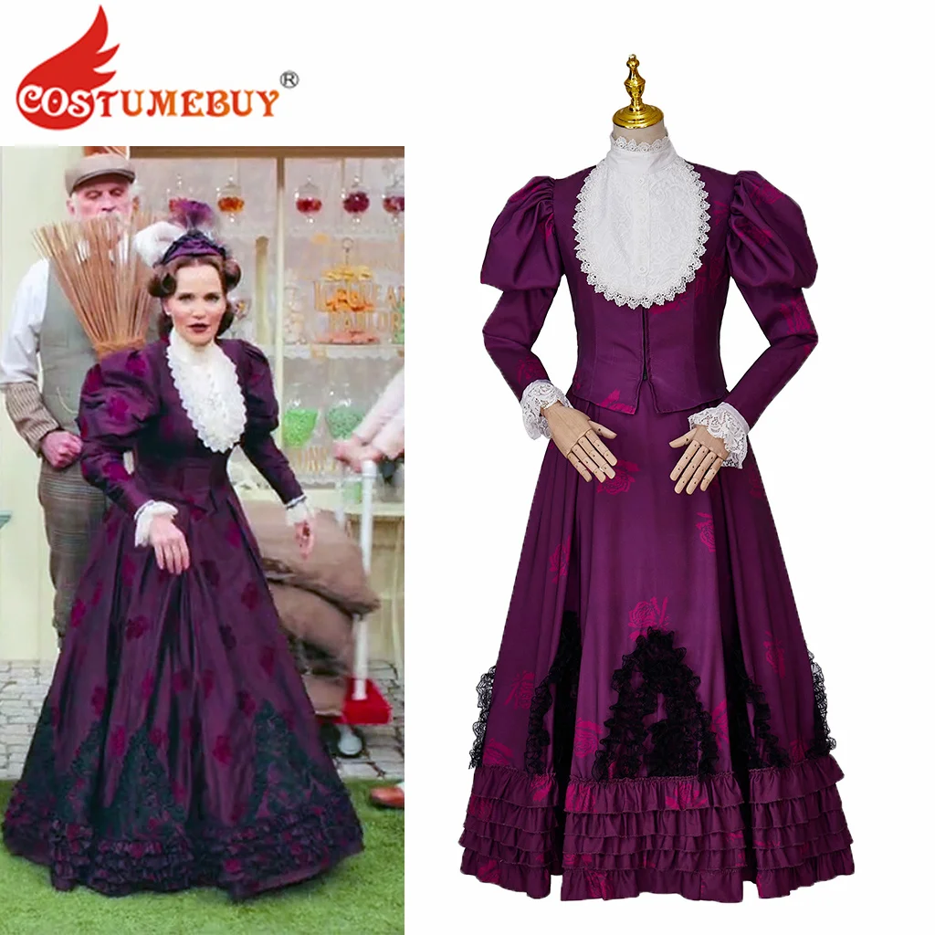 

Костюм для косплея Милдред лэйтон Schmigadoon, фиолетовый костюм для косплея викторианской тематики, женское платье 18-го века, музыкальный костюм на Бродвее