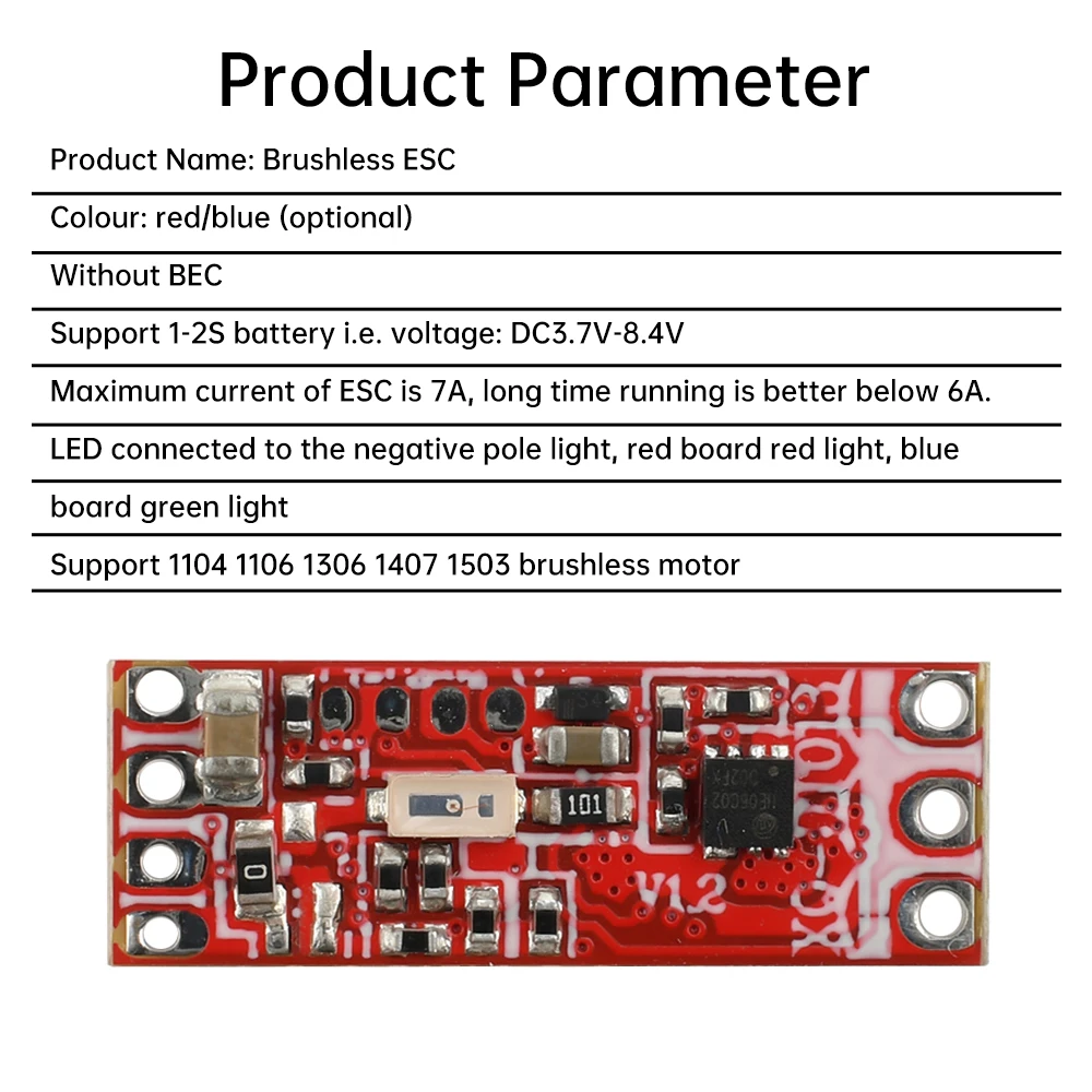 1S-2S 6A Micro Motor Driver Board Electric Regulator Drive For 1104 1106 1306 1407 1503 Brushless Motor Tool Accessory