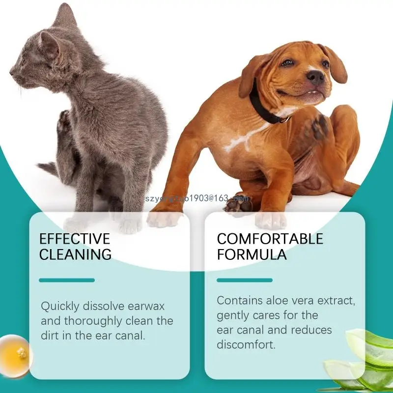 2oz Natural Pet Ear Drop Prevents Itching and Ear Odors Earmites Cleanser Liquid